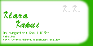 klara kapui business card
